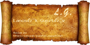Lancsák Gusztáv névjegykártya